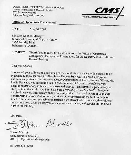 Help Desk Letter